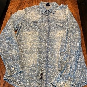 Fun, funky cotton men’s dress shirt paisley M